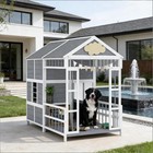 Wooden Large Outdoor Dog House Pet Kennel Spacious With Waterproof Roof