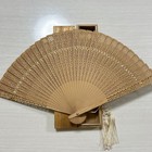 Sandalwood Fan Lattice Carved Handheld Fan In Wooden Box Vintage Authentic