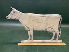 Vintage 1920 s Cast Aluminum Double Sided Full Body Cow Mailbox Topper