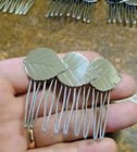 Taxco Mexico 1940s Style Curved Three Leaf Hair Comb 21 g 925 Sterling Silver 