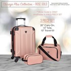 Travelers Club Chicago Hardside Expandable Spinner Luggage  Rose Gold 