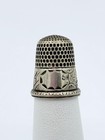 Childs Antique Sterling Silver Thimble Scenic Houses Hills Sz5  785