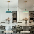 Vintage Flower Green Milk Glass Pendant Lights Kitchen Island Modern Farmhouse