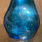 Vintage Arthur Singer Kingfisher Bird Blue Glass Bottle Clevenger Brothers