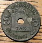 Vintage Missouri Sales Tax Receipt Token