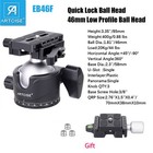 46mm Low Profile Tripod Head Ball Head With Lever Release Clamp 44lbs 20kg
