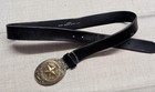 Vintage Usa Made Texas Brass Buckle Western Leather Belt 42 Black Cowboy Cowhide