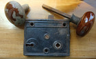 Antique Mortise Door Lock Set Knobs Skeleton Key  key Not Included  Victorian