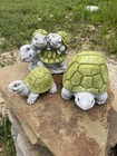 3 Concrete Turtle Statues Garden Decor Outdoor Yard Art Lawn Sculpture