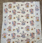 Vintage Appliqued Animal Baby Blanket Quilt Top 49  X 52  Elephant  Bear  Bunny 