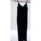 Vintage Laurence Kazar Black Silk Beaded Sequin Maxi Dress Medium 90s Gown