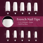 500pcs Half Cover False Nails Tips Acrylic Nail Tips 10 Sizes Lady French Style