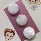 Vintage Mother Of Pearl Sewing Buttons 13mm Luckyday Card White 3pc Genuine