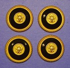 Anna Kevin Replacement Button 4 Big Gold Tone Metal Black Enamel Good Used Cond