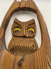 Vintage Cryptomeria Folk Art Crafted Wooden Owl  In Tree 12   x5   