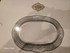Vintage Shannon Crystal Mirrored Vanity Tray Oval 