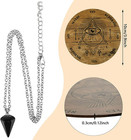 Jetec Pendulum Dowsing Board Crystal Necklace Witchcraft Altar wood Color