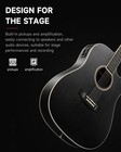 Donner 41  Acoustic Electric Guitar Kit Black W  Strings Strap Tuner