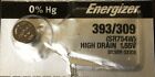 Energizer 393 309 Sr754w 2 Piece  Watch Batteries New Sealed Authorize Seller