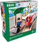 Brio World Rail   Road Travel Set 33209 33pcs Wooden Train Toy Japan New