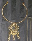 Vintage Lot Of 7 Gold Tone Disc Necklaces Coin Link Long Layering Chain 32  