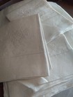 Antique Hand Embroidered French Linen Flat Sheets And Pillowcases 70x114 Inches