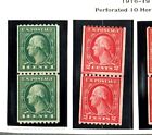 1916-19 U s  Rotary Coil Line Pairs Complete Set P 10h Unwkm Sc 486-9 M nh h og 