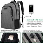 Slim Anti-theft Laptop Backpack With Usb Charging Port     Water-resistant Travel 