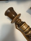 Vintage 60 s Pair Of Turned Wood Wall Hanging Candle Holders 16  Farmhouse Decor
