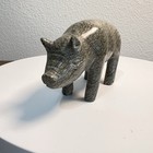Hand-carved Grey Marble Pig Figurine Paperweight Figurine Farm Animal