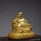 7 5  Old Antique Tibetan Buddhism Temple Bronze 24k Gilt Maitreya Buddha Statue