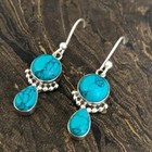 Turquoise Solid 925 Sterling Silver Dangle Earrings New Women Trending Jewelry