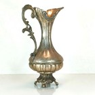 Vintage Italian Silverplate Ornate Pitcher Floral Handle 95-100 Mark