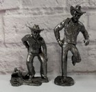 Vintage 1981 Michael Ricker Lot Of 7 Pewter Figures The Cowboy Collection Signed