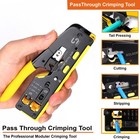Pass Through Rj45 Ethernet Network Crimping Tool Kit Set  Cable Continuity Te   