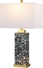 Modern Sophisticated Elizabeth Alabaster Lamp W  Nightlight Base  Linen Shade