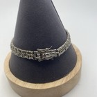 Antique Victorian Sterling Silver Cool Pattern Design Stretch Bracelet S1