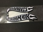 New Hot Wheels Lh   Rh Fender Emblems Badge Gloss Black   White -1pair
