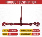  5  Mytee Products 3 8 -1 2  Heavy Duty Ratchet Binder W  Grab Hooks 9 200   Wll