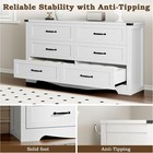 6 Drawer Dresser With Metal Handles Wood Storage Organizer Chest Of Drawers