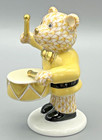 Herend Figurine - Little Drummer Bear - Butterscotch Yellow Fishnet   505 