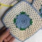 Vtg Set Of Six Crocheted Potholder Hot Pads Multicolor Hangable