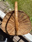 Xl Vintage Wicker Flower Gathering Basket Farmhouse Decor Rustic 22x16x16     