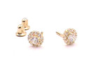 14k Yellow Gold Infant Baby Simulated Diamond Flower Screw Back Earring