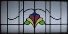 Pretty Abstract Old English Leaded Stained Glass Window Transom 33 5  X 17 75 