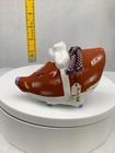 Japanese Clay Bell Ceramic Dorei Asian Antiques  Boar Crack 1 9x4 1x2 9inch