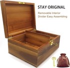 Wood Box Large Decorative Wooden Storage Box With Hinged Lid And Locking Key