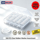 100 Pcs 30mm Clear Round Coin Capsules Plastic Coin Holders  white Gaskets   Box