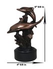 Gay Dolphins Swimming By Ocean Coral Reef Electroplated Bronze Resin Figurine