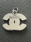       chanel Zipper Pull charm Pink clear Rhinestones On Silver 22mm
